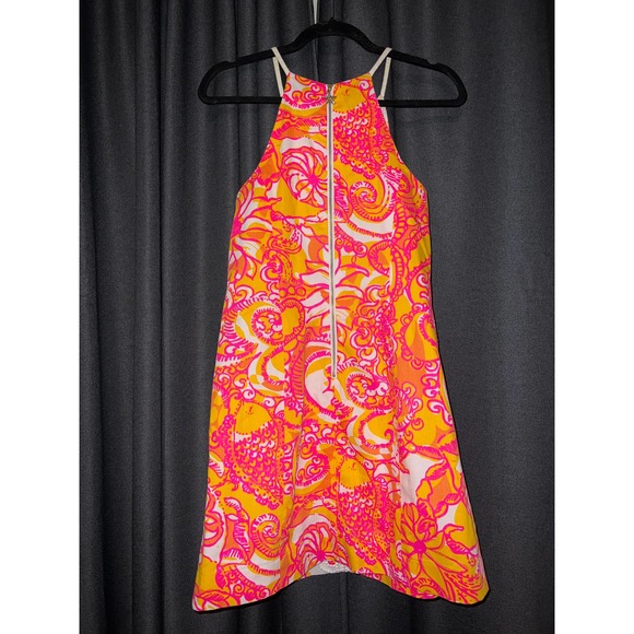 Lilly Pulitzer Annabelle Sunshine Yellow Sea And Be Seen Lace Shift Dress Size 2 - Picture 3 of 3
